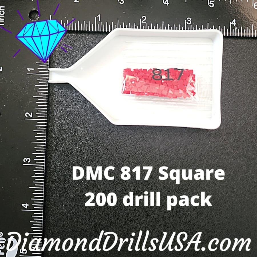 DMC 817 SQUARE 5D Diamond Painting Drills Beads DMC 817 Very