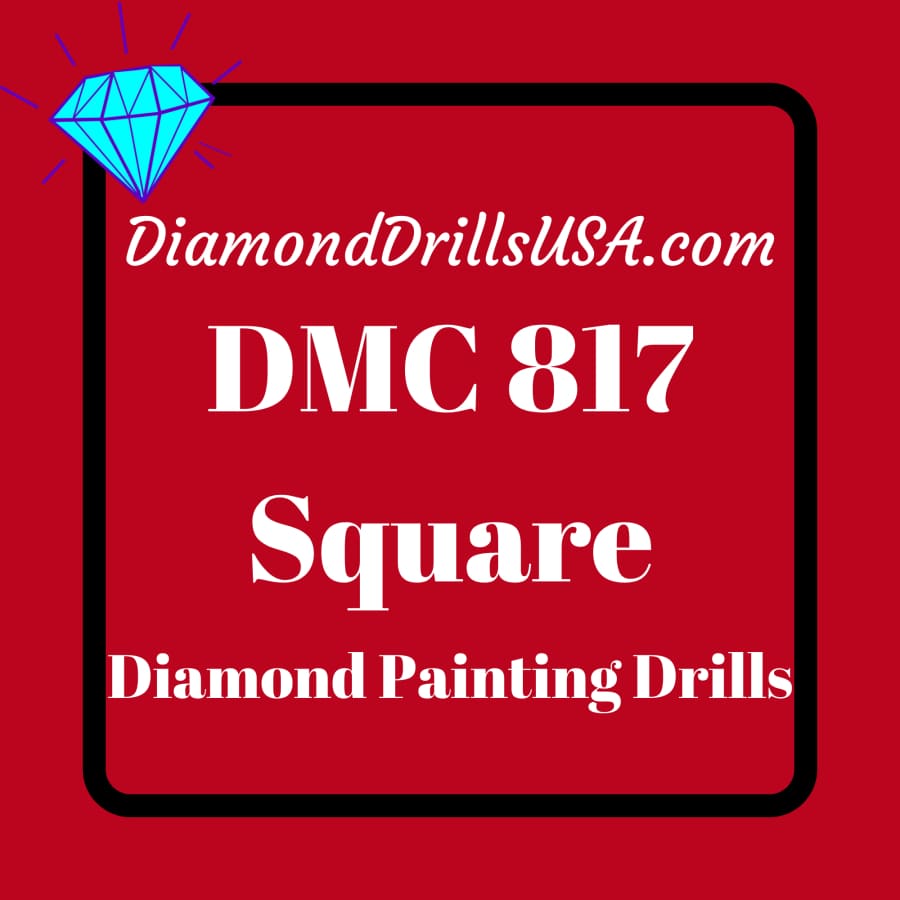 DMC 817 SQUARE 5D Diamond Painting Drills Beads DMC 817 Very