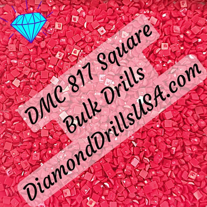 DMC 817 SQUARE 5D Diamond Painting Drills Beads DMC 817 Very