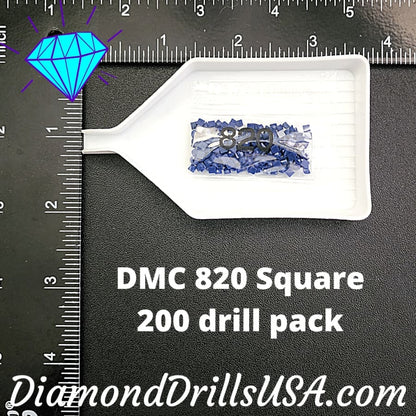 DMC 820 SQUARE 5D Diamond Painting Drills Beads DMC 820 Very