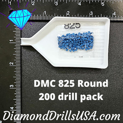 DMC 825 ROUND 5D Diamond Painting Drills Beads DMC 825 Dark 