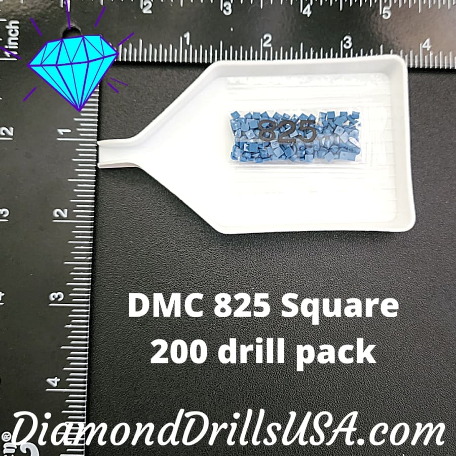 DMC 825 SQUARE 5D Diamond Painting Drills Beads DMC 825 Dark