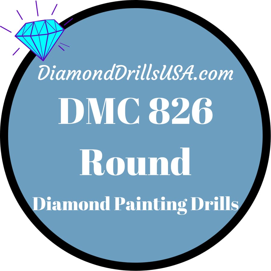 DMC 826 ROUND 5D Diamond Painting Drills Beads DMC 826 