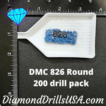 DMC 826 ROUND 5D Diamond Painting Drills Beads DMC 826 