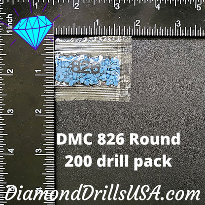 DMC 826 ROUND 5D Diamond Painting Drills Beads DMC 826 