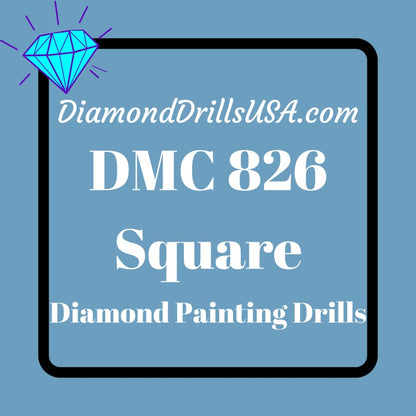 DMC 826 SQUARE 5D Diamond Painting Drills Beads DMC 826 