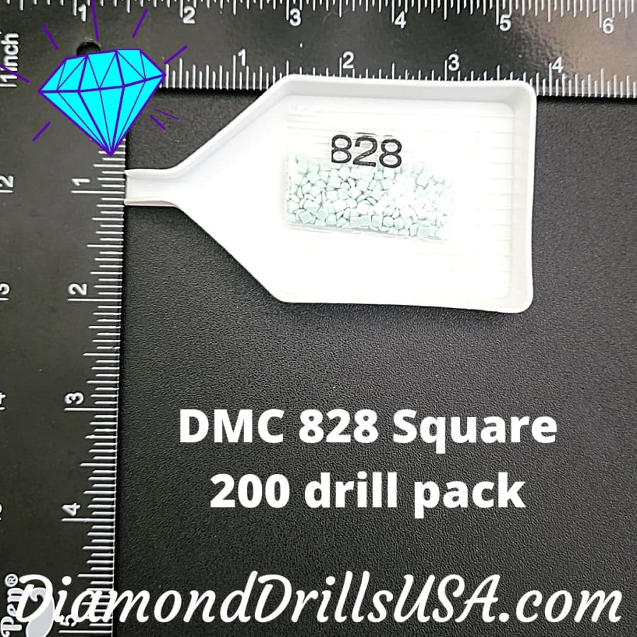 DMC 828 SQUARE 5D Diamond Painting Drills DMC 828 Ultra Very