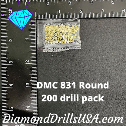 DMC 831 ROUND 5D Diamond Painting Drills Beads DMC 831 