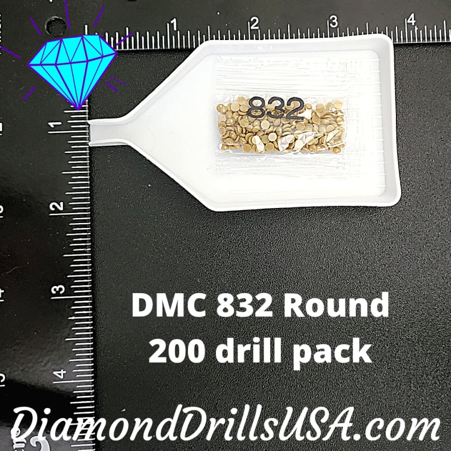 DMC 832 ROUND 5D Diamond Painting Drills Beads DMC 832 
