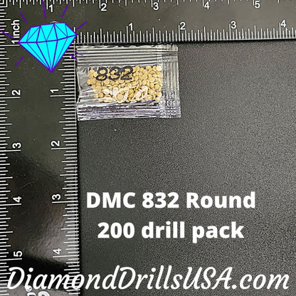 DMC 832 ROUND 5D Diamond Painting Drills Beads DMC 832 