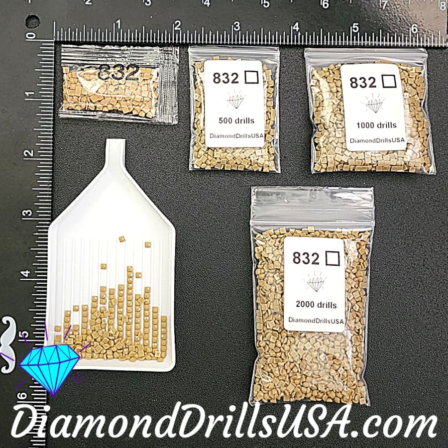 DMC 832 SQUARE 5D Diamond Painting Drills Beads DMC 832 