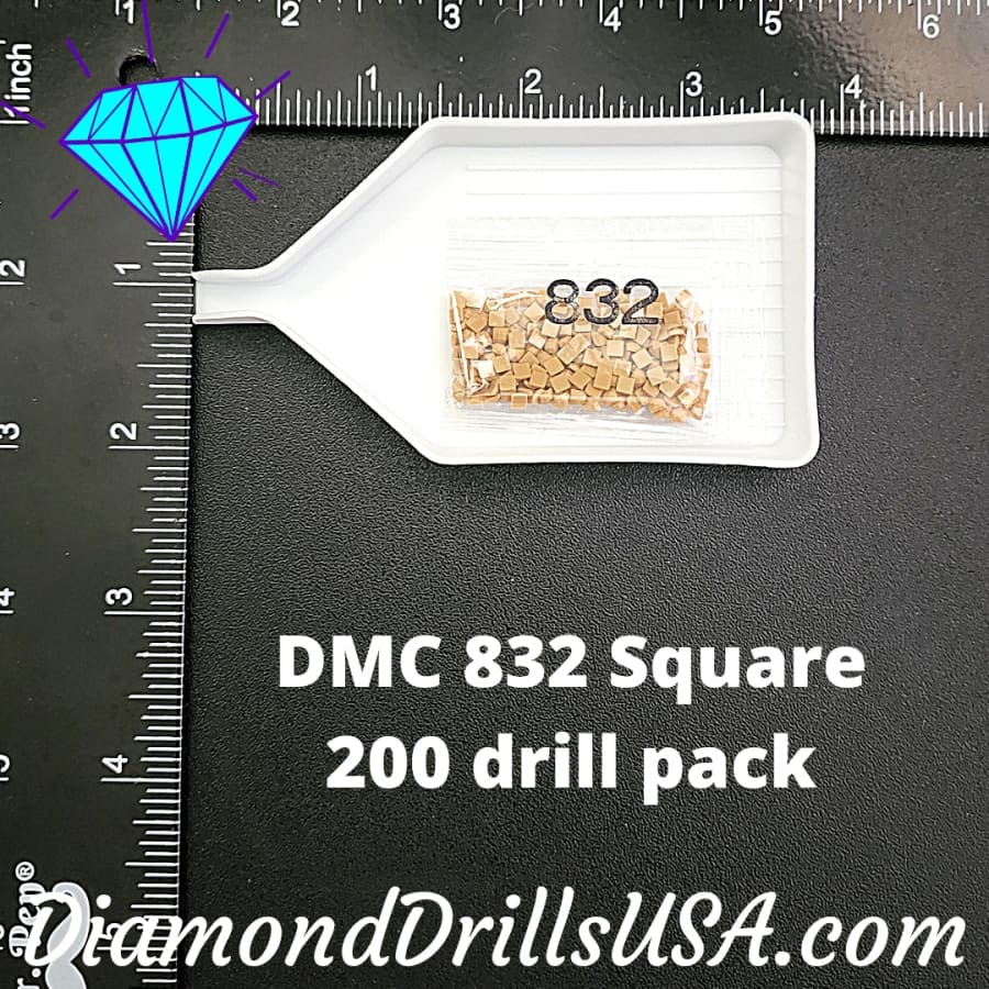 DMC 832 SQUARE 5D Diamond Painting Drills Beads DMC 832 