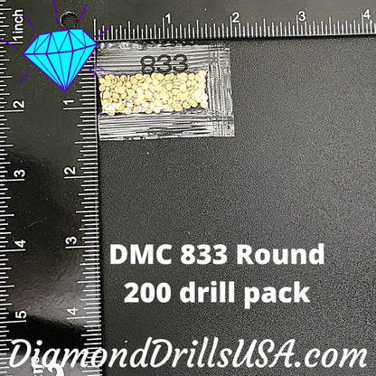 DMC 833 ROUND 5D Diamond Painting Drills Beads DMC 833 Light