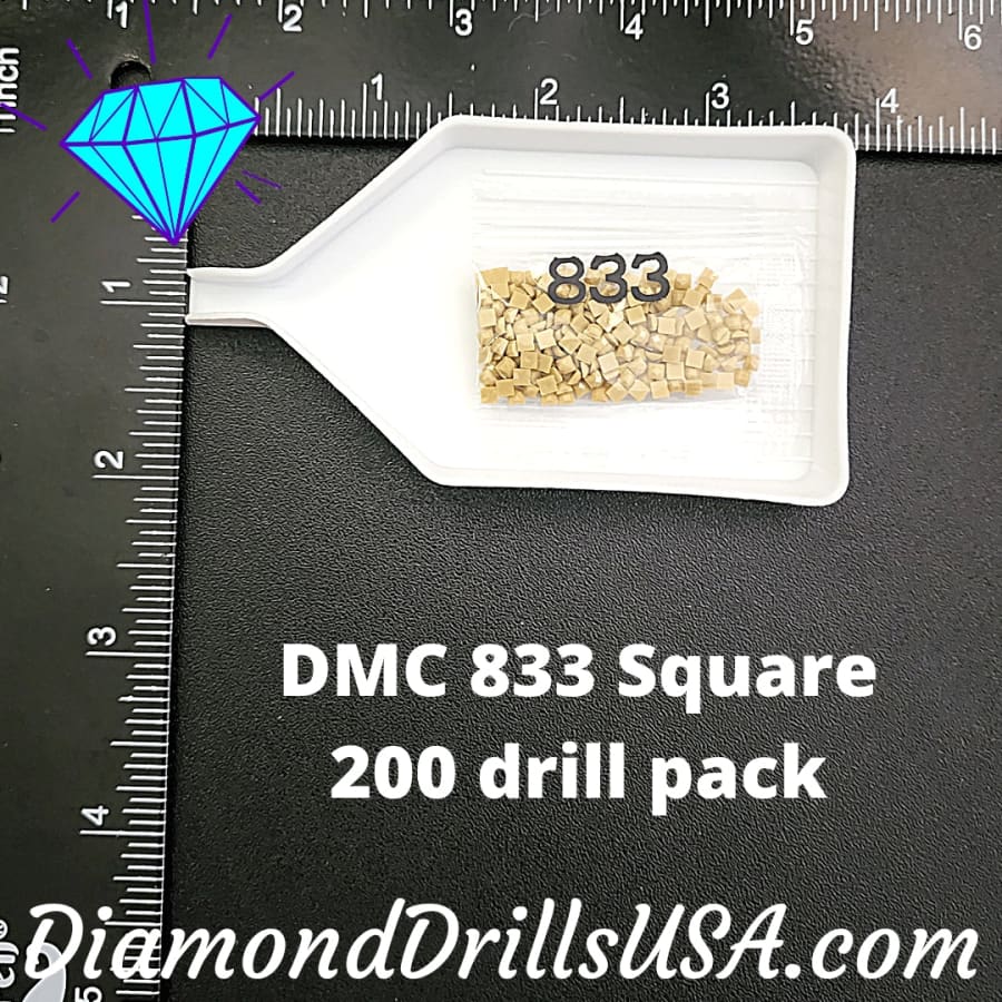 DMC 833 SQUARE 5D Diamond Painting Drills Beads DMC 833 