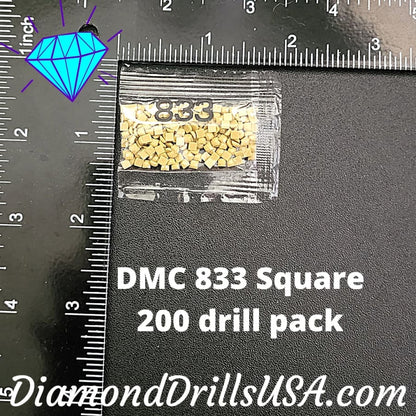 DMC 833 SQUARE 5D Diamond Painting Drills Beads DMC 833 