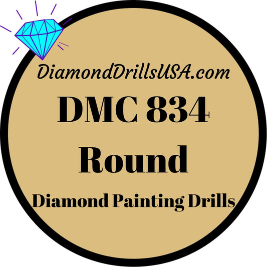 DMC 834 ROUND 5D Diamond Painting Drills Beads DMC 834 Very 