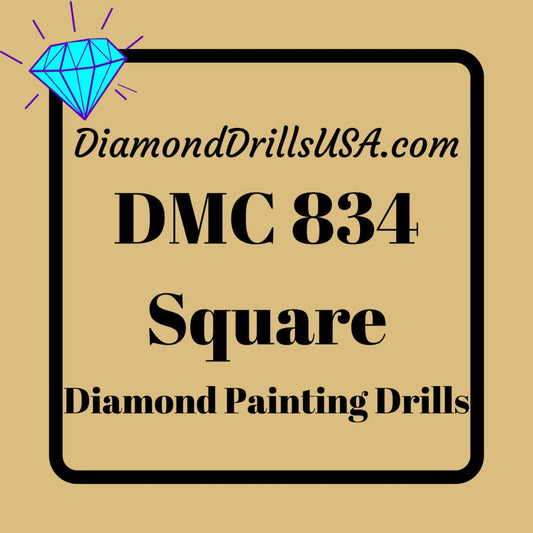 DMC 834 SQUARE 5D Diamond Painting Drills Beads DMC 834 Very