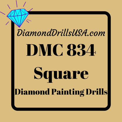 DMC 834 SQUARE 5D Diamond Painting Drills Beads DMC 834 Very