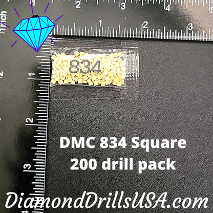 DMC 834 SQUARE 5D Diamond Painting Drills Beads DMC 834 Very