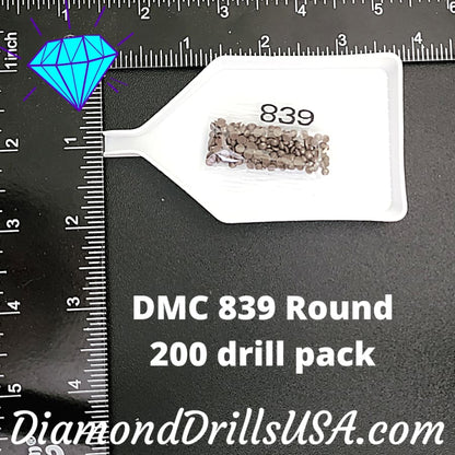 DMC 839 ROUND 5D Diamond Painting Drills DMC 839 Dark Beige 