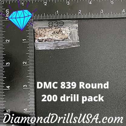 DMC 839 ROUND 5D Diamond Painting Drills DMC 839 Dark Beige 