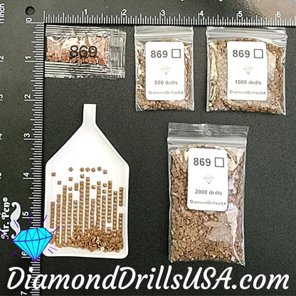 DMC 869 SQUARE 5D Diamond Painting Drills DMC 869 Very Dark 
