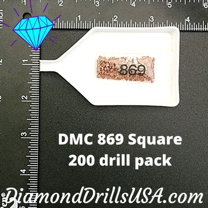 DMC 869 SQUARE 5D Diamond Painting Drills DMC 869 Very Dark 