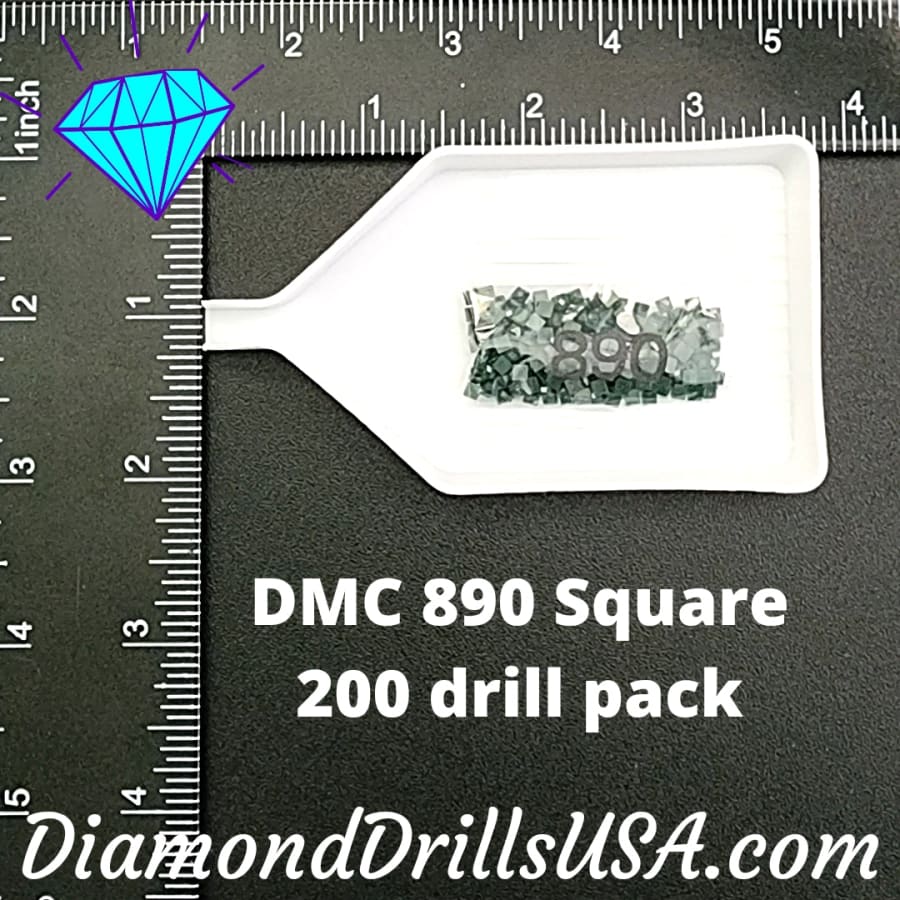 DMC 890 SQUARE 5D Diamond Painting Drills DMC 890 Ultra Dark