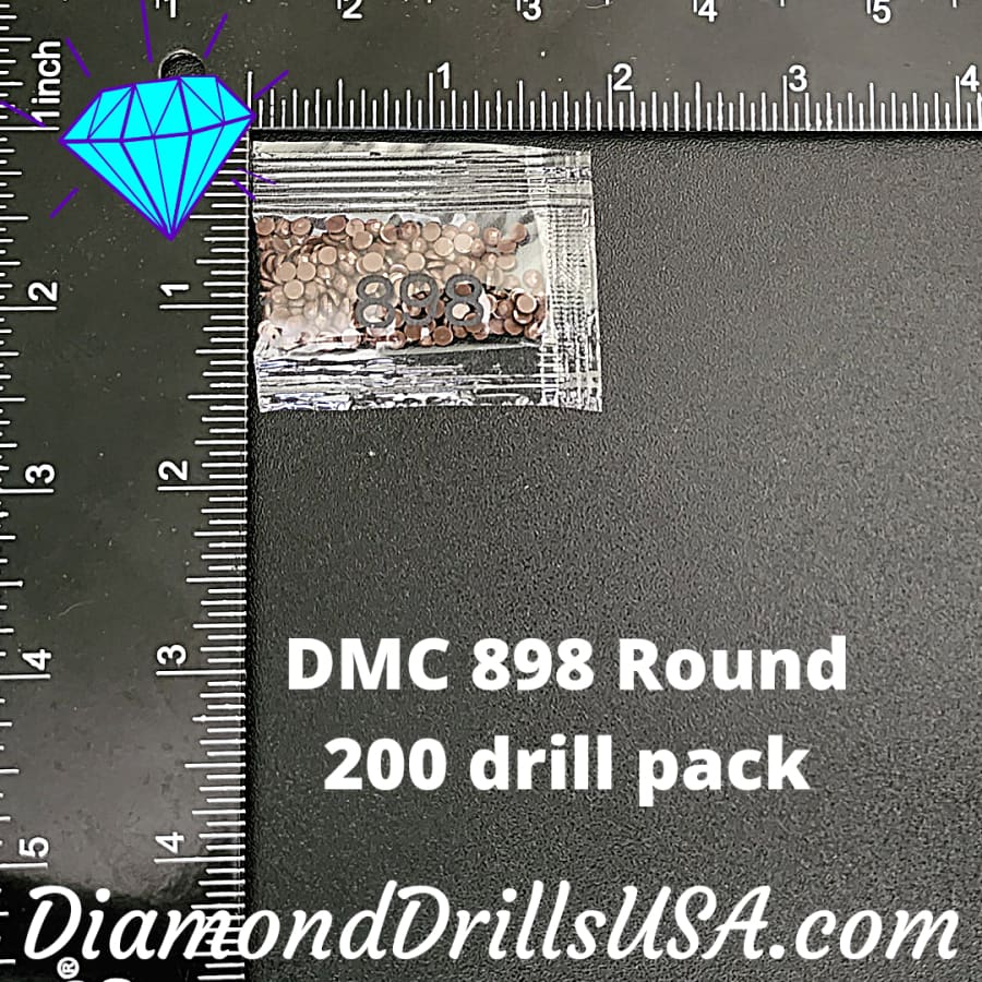 DMC 898 ROUND 5D Diamond Painting Drills Beads DMC 898 Very 