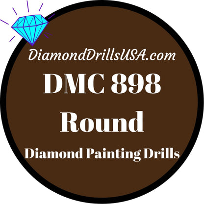 DMC 898 ROUND 5D Diamond Painting Drills Beads DMC 898 Very 