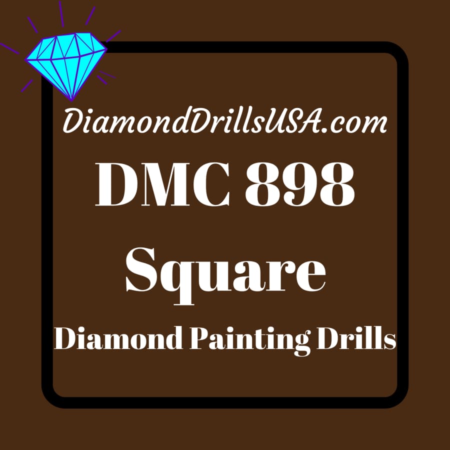 DMC 898 SQUARE 5D Diamond Painting Drills Beads DMC 898 Very