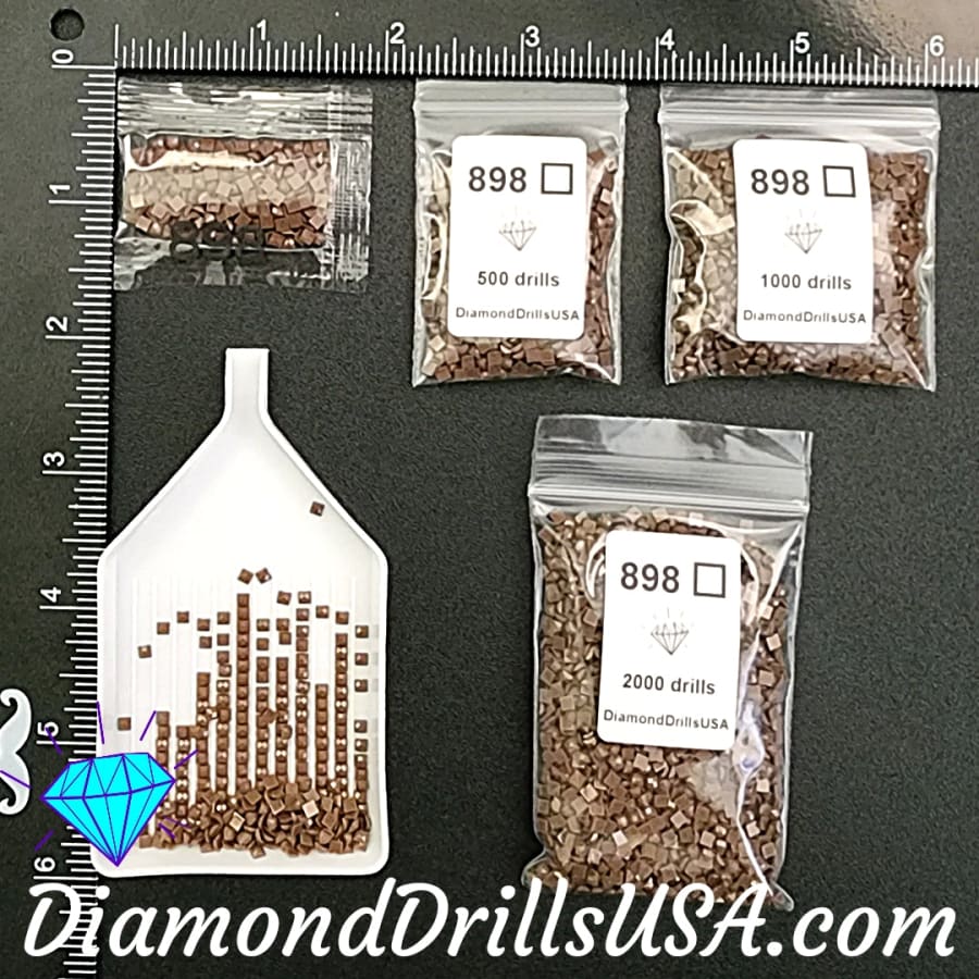 DMC 898 SQUARE 5D Diamond Painting Drills Beads DMC 898 Very