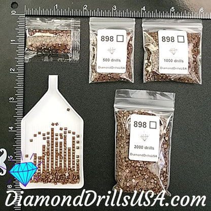 DMC 898 SQUARE 5D Diamond Painting Drills Beads DMC 898 Very