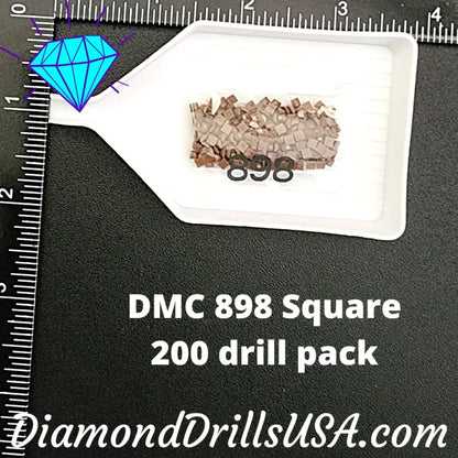DMC 898 SQUARE 5D Diamond Painting Drills Beads DMC 898 Very