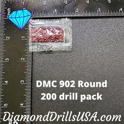 DMC 902 ROUND 5D Diamond Painting Drills DMC 902 Very Dark 