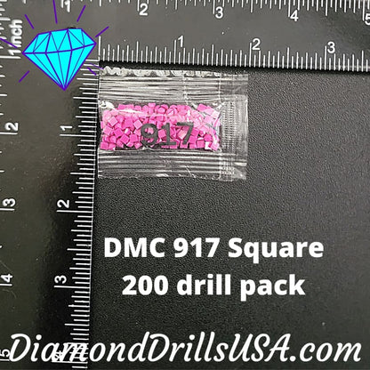 DMC 917 SQUARE 5D Diamond Painting Drills Beads DMC 917 