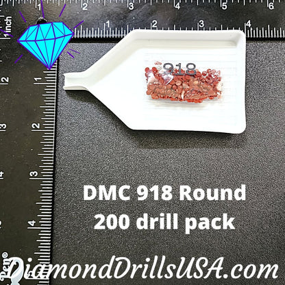 DMC 918 ROUND 5D Diamond Painting Drills Beads DMC 918 Dark 