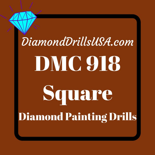 DMC 918 SQUARE 5D Diamond Painting Drills Beads DMC 918 Dark