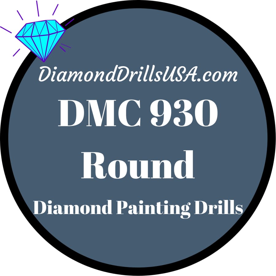 DMC 930 ROUND 5D Diamond Painting Drills Beads DMC 930 Dark 