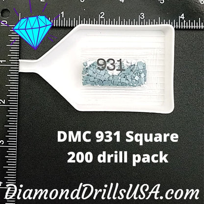 DMC 931 SQUARE 5D Diamond Painting Drills Beads DMC 931 