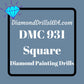 DMC 931 SQUARE 5D Diamond Painting Drills Beads DMC 931 