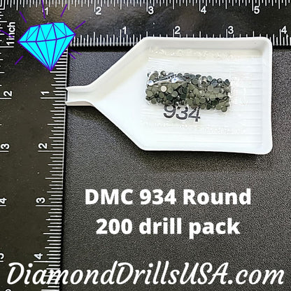 DMC 934 ROUND 5D Diamond Painting Drills Beads DMC 934 Black