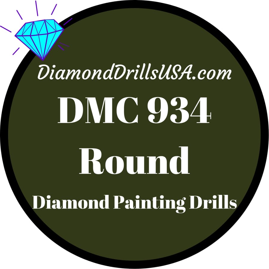 DMC 934 ROUND 5D Diamond Painting Drills Beads DMC 934 Black