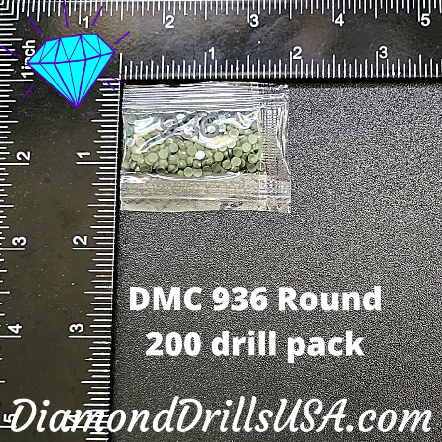 DMC 936 ROUND 5D Diamond Painting Drills Beads DMC 936 Very 