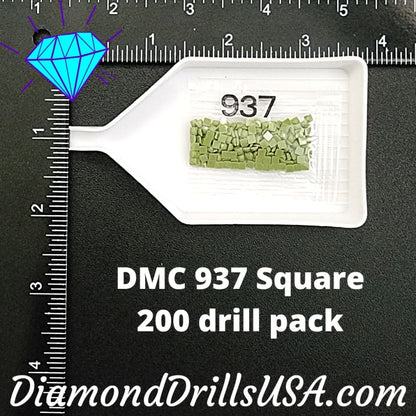 DMC 937 SQUARE 5D Diamond Painting Drills Beads DMC 937 