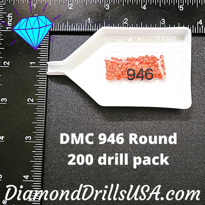 DMC 946 ROUND 5D Diamond Painting Drills Beads DMC 946 