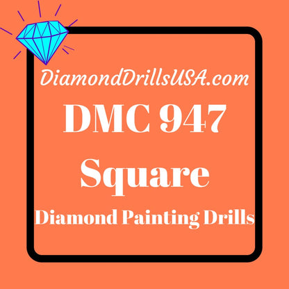 DMC 947 SQUARE 5D Diamond Painting Drills Beads DMC 947 