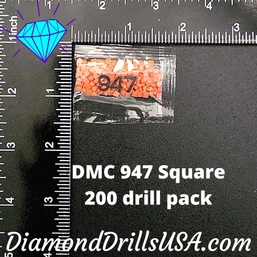DMC 741 SQUARE 5D Diamond Painting Drills Beads DMC 741 Medium Tangerine  Orange Bulk