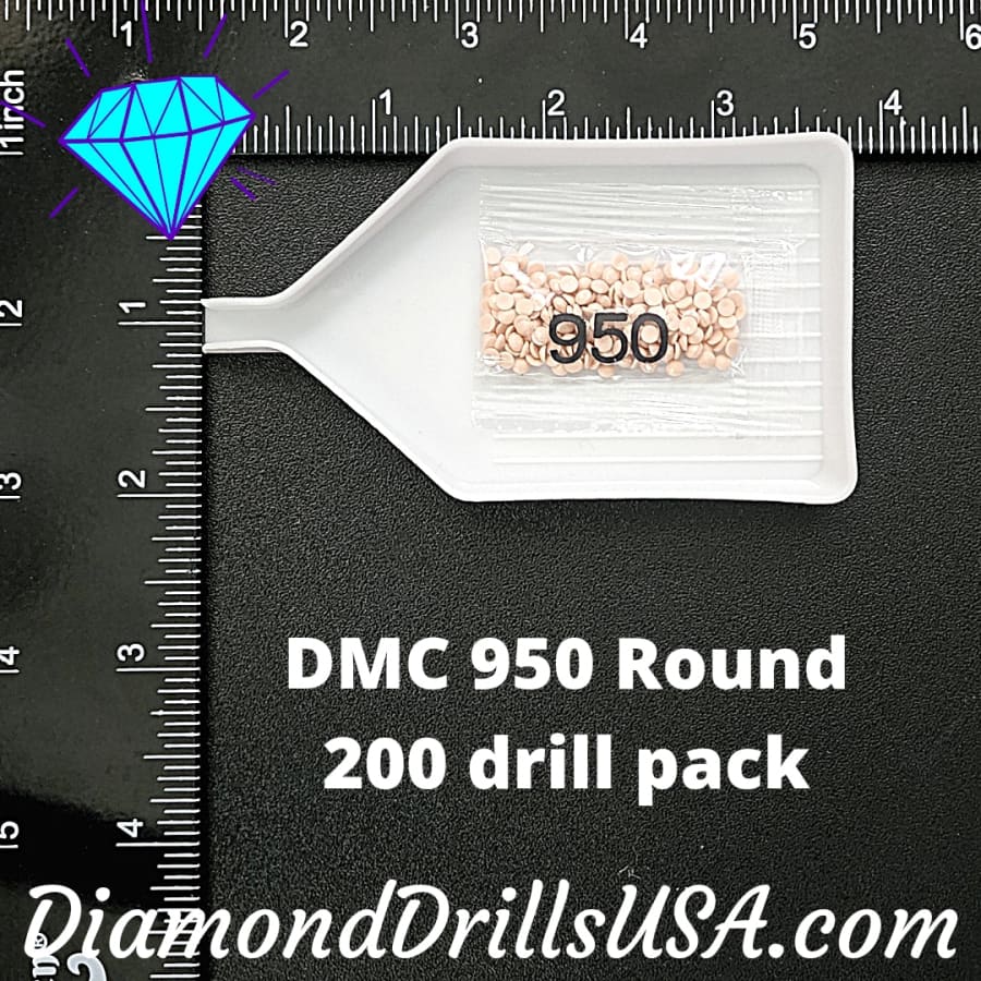 DMC 950 ROUND 5D Diamond Painting Drills Beads DMC 950 Light