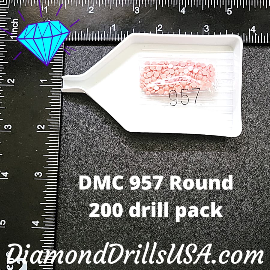 DMC 957 ROUND 5D Diamond Painting Drills Beads DMC 957 Pale 